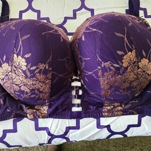 Purple with Gold Foil 40H Cacique Lane Bryant Bra